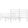 Metal bed frame with headboard and white footboard 135x190 cm by vidaXL, Beds and slatted bases - Ref: Foro24-355725, Price: ...