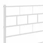 Metal bed frame with headboard and white footboard 135x190 cm by vidaXL, Beds and slatted bases - Ref: Foro24-355725, Price: ...