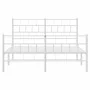 Metal bed frame with headboard and white footboard 140x190 cm by vidaXL, Beds and slatted bases - Ref: Foro24-355726, Price: ...