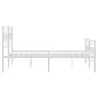 Metal bed frame with headboard and white footboard 140x190 cm by vidaXL, Beds and slatted bases - Ref: Foro24-355726, Price: ...
