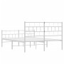 Estructura cama metal cabecero y estribo blanco 140x190 cm de vidaXL, Camas y somieres - Ref: Foro24-355726, Precio: 95,63 €