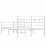 Metal bed frame with headboard and white footboard 140x190 cm by vidaXL, Beds and slatted bases - Ref: Foro24-355726, Price: ...