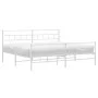 Bettgestell aus Metall mit Kopfteil und weißem Fußteil 180x200 cm von vidaXL, Betten und Lattenroste - Ref: Foro24-355730, Pr...