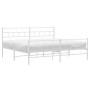 Bettgestell aus Metall mit Kopfteil und weißem Fußteil 180x200 cm von vidaXL, Betten und Lattenroste - Ref: Foro24-355730, Pr...