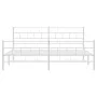 Bettgestell aus Metall mit Kopfteil und weißem Fußteil 180x200 cm von vidaXL, Betten und Lattenroste - Ref: Foro24-355730, Pr...
