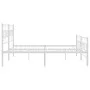 Bettgestell aus Metall mit Kopfteil und weißem Fußteil 180x200 cm von vidaXL, Betten und Lattenroste - Ref: Foro24-355730, Pr...