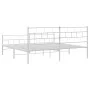 Bettgestell aus Metall mit Kopfteil und weißem Fußteil 180x200 cm von vidaXL, Betten und Lattenroste - Ref: Foro24-355730, Pr...