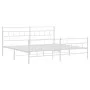 Metal bed frame with headboard and footboard white 193x203 cm by vidaXL, Beds and slatted bases - Ref: Foro24-355732, Price: ...