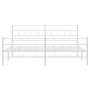 Metal bed frame with headboard and footboard white 193x203 cm by vidaXL, Beds and slatted bases - Ref: Foro24-355732, Price: ...
