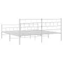 Metal bed frame with headboard and footboard white 193x203 cm by vidaXL, Beds and slatted bases - Ref: Foro24-355732, Price: ...
