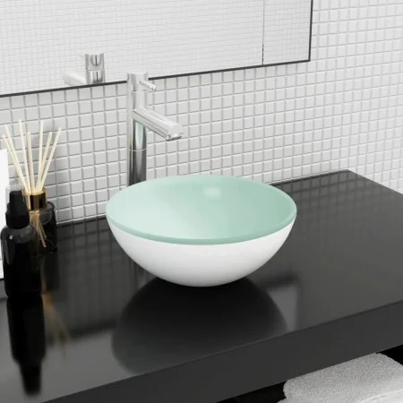 Lavabo de vidrio templado blanco 30x12 cm de vidaXL, Lavabos - Ref: Foro24-345253, Precio: 57,93 €, Descuento: %