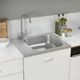 Fregadero de cocina con escurridor acero inox 500x600x155 mm de vidaXL, Fregaderos - Ref: Foro24-147230, Precio: 75,01 €, Des...