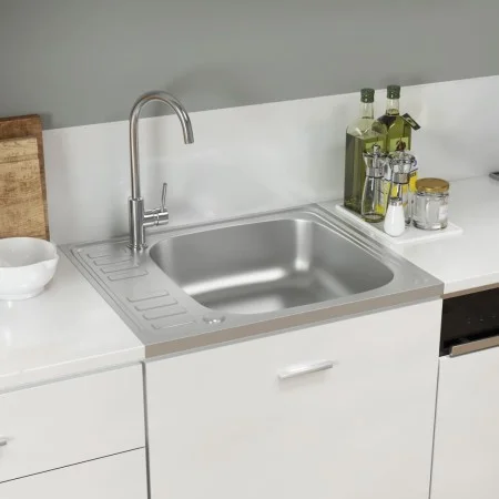 Küchenspüle mit Abtropffläche aus Edelstahl 500x600x155 mm von vidaXL, Sinkt - Ref: Foro24-147230, Preis: 75,01 €, Rabatt: %