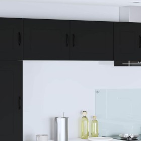 Armario de cocina mural con estante 2 pcs Negro 50 x 31 x 40 cm