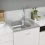 Küchenspüle mit Abtropffläche aus Edelstahl 500x600x155 mm von vidaXL, Sinkt - Ref: Foro24-147230, Preis: 75,01 €, Rabatt: %