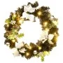 Corona de Navidad con luces LED verde 60 cm PVC de vidaXL, Luces de Navidad - Ref: Foro24-321518, Precio: 20,50 €, Descuento: %