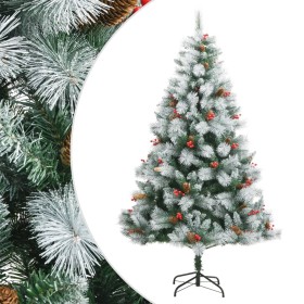 Árbol de Navidad artificial con piñas y bayas 210 cm