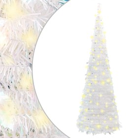 Árbol de Navidad artificial desplegable 100 LED blanco 150 cm