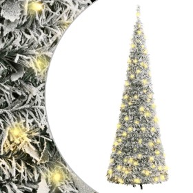 Árbol de Navidad artificial desplegable con nieve 50 LED 120 cm