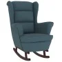 Rocking chair with rubber wood legs, blue velvet. by vidaXL, Rocking chairs - Ref: Foro24-329362, Price: 214,39 €, Discount: %