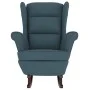 Rocking chair with rubber wood legs, blue velvet. by vidaXL, Rocking chairs - Ref: Foro24-329362, Price: 214,39 €, Discount: %