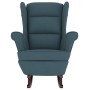 Silla mecedora con patas de madera de caucho terciopelo azul de vidaXL, Mecedoras - Ref: Foro24-329362, Precio: 220,32 €, Des...