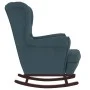 Silla mecedora con patas de madera de caucho terciopelo azul de vidaXL, Mecedoras - Ref: Foro24-329362, Precio: 214,38 €, Des...