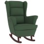 Silla mecedora patas de madera caucho terciopelo verde oscuro de vidaXL, Mecedoras - Ref: Foro24-329365, Precio: 264,12 €, De...