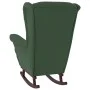 Rocking chair wooden legs rubber velvet dark green by vidaXL, Rocking chairs - Ref: Foro24-329365, Price: 262,82 €, Discount: %