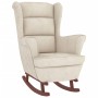 Rocking chair cream velvet rubber wood legs by vidaXL, Rocking chairs - Ref: Foro24-329372, Price: 294,45 €, Discount: %