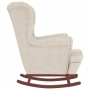 Schaukelstuhl, cremefarbener Samt, Beine aus Gummiholz von vidaXL, Schaukelstühle - Ref: Foro24-329372, Preis: 294,57 €, Raba...