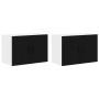 Armario de cocina mural con estante 2 pcs Negro 60 x 31 x 40 cm