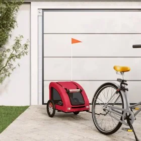 Pet Bicycle Trailer Iron Oxford Cloth Red by vidaXL, pet strollers - Ref: Foro24-93957, Price: 97,61 €, Discount: %
