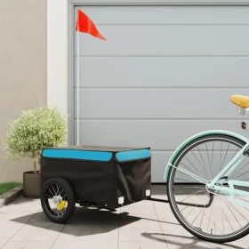 Remolque para bicicleta hierro negro y azul 30 kg de vidaXL, Remolques para bicicletas - Ref: Foro24-94079, Precio: 83,44 €, ...