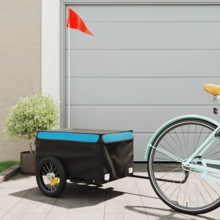 Schwarz-blauer Fahrradanhänger aus Eisen, 30 kg von vidaXL, Fahrradanhänger - Ref: Foro24-94079, Preis: 78,64 €, Rabatt: %