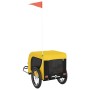 Fahrradanhänger für Haustiere aus Eisen, Oxford-Stoff, gelb schwarz von vidaXL, Kinderwagen für Haustiere - Ref: Foro24-94001...