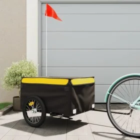 Remolque para bicicleta hierro negro y amarillo 45 kg de vidaXL, Remolques para bicicletas - Ref: Foro24-94085, Precio: 79,97...