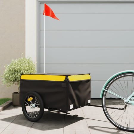 Schwarz-gelber Fahrradanhänger aus Eisen, 45 kg von vidaXL, Fahrradanhänger - Ref: Foro24-94085, Preis: 81,23 €, Rabatt: %