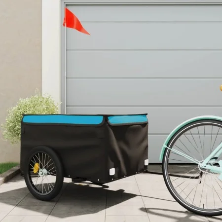 Remolque para bicicleta hierro negro y azul 45 kg de vidaXL, Remolques para bicicletas - Ref: Foro24-94093, Precio: 86,96 €, ...