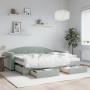Sofá cama nido con cajones terciopelo gris claro 80x200 cm de vidaXL, Camas y somieres - Ref: Foro24-3197366, Precio: 455,24 €