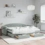 Sofá cama nido con cajones terciopelo gris claro 80x200 cm de vidaXL, Camas y somieres - Ref: Foro24-3197366, Precio: 456,51 ...