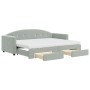 Sofá cama nido con cajones terciopelo gris claro 80x200 cm de vidaXL, Camas y somieres - Ref: Foro24-3197366, Precio: 455,24 €