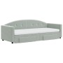 Trundle sofa bed with drawers light gray velvet 80x200 cm by vidaXL, Beds and slatted bases - Ref: Foro24-3197366, Price: 454...