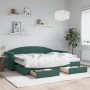 Trundle sofa bed with drawers dark green velvet 80x200 cm by vidaXL, Beds and slatted bases - Ref: Foro24-3197368, Price: 452...
