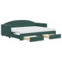 Trundle sofa bed with drawers dark green velvet 80x200 cm by vidaXL, Beds and slatted bases - Ref: Foro24-3197368, Price: 452...