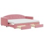 Sofá cama nido con cajones terciopelo rosa 80x200 cm de vidaXL, Camas y somieres - Ref: Foro24-3197369, Precio: 458,69 €, Des...