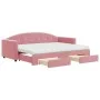 Trundle sofa bed with pink velvet drawers 80x200 cm by vidaXL, Beds and slatted bases - Ref: Foro24-3197369, Price: 451,20 €,...