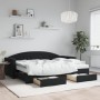 Sofá cama nido con cajones terciopelo negro 80x200 cm de vidaXL, Camas y somieres - Ref: Foro24-3197370, Precio: 448,60 €