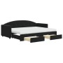 Sofá cama nido con cajones terciopelo negro 80x200 cm de vidaXL, Camas y somieres - Ref: Foro24-3197370, Precio: 448,60 €
