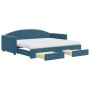 Sofá cama nido con cajones terciopelo azul 90x200 cm de vidaXL, Camas y somieres - Ref: Foro24-3197372, Precio: 477,30 €, Des...